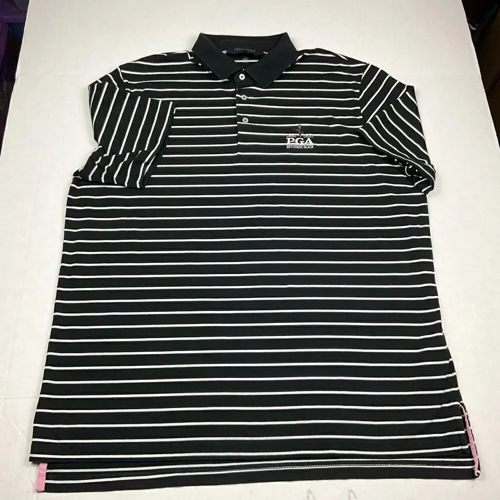 Polo Ralph Lauren Mens Performance Polo Shirt Striped Wicking Short Sleeve XL